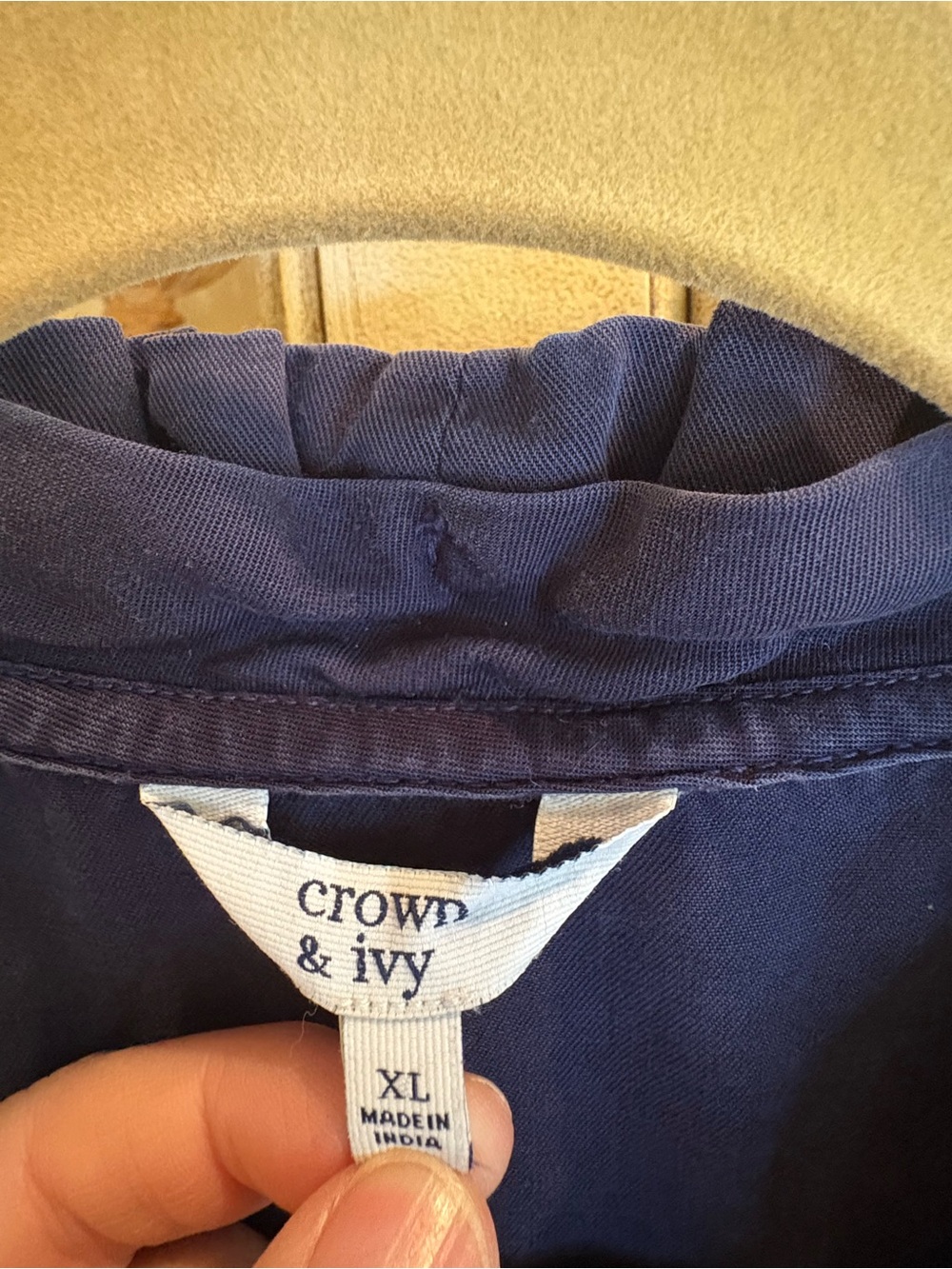 crown & ivy Navy Sleeveless Ruffled V-Neck Dress - Picture 2 of 5